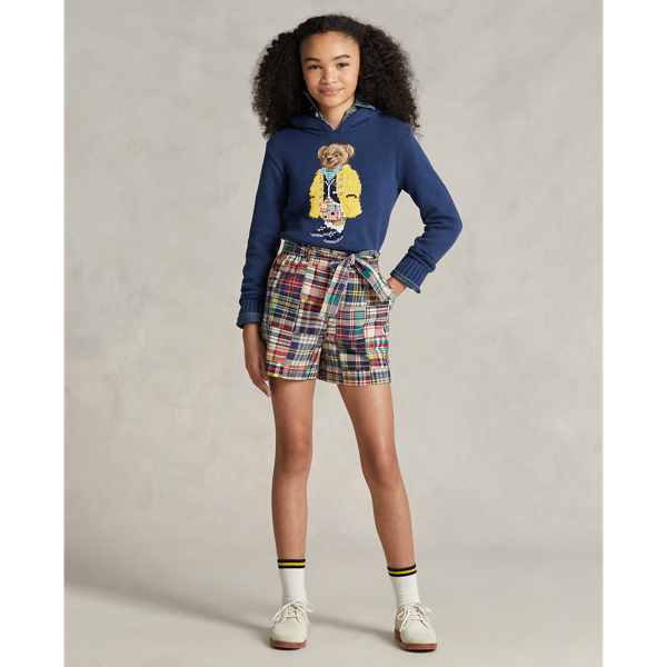 Pull &agrave; capuche Polo Bear en coton Girls 7-14 Years en Bleu rustique 4