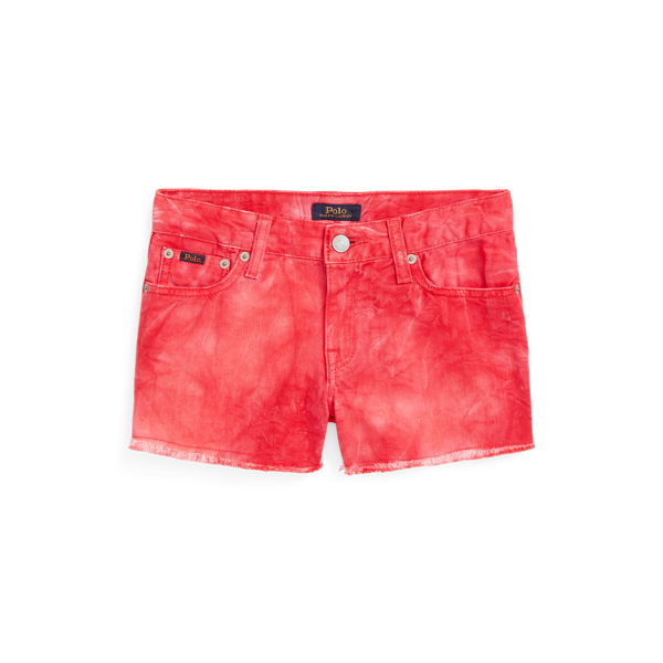 Gerafelde katoenen denim short