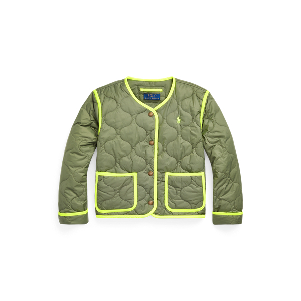 Giacca trapuntata con finitura fluo