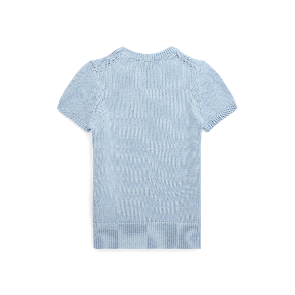Kurzarm-Baumwollpullover mit Polo&nbsp;Bear Girls 7-14 Years in Landsitz-Blau 2