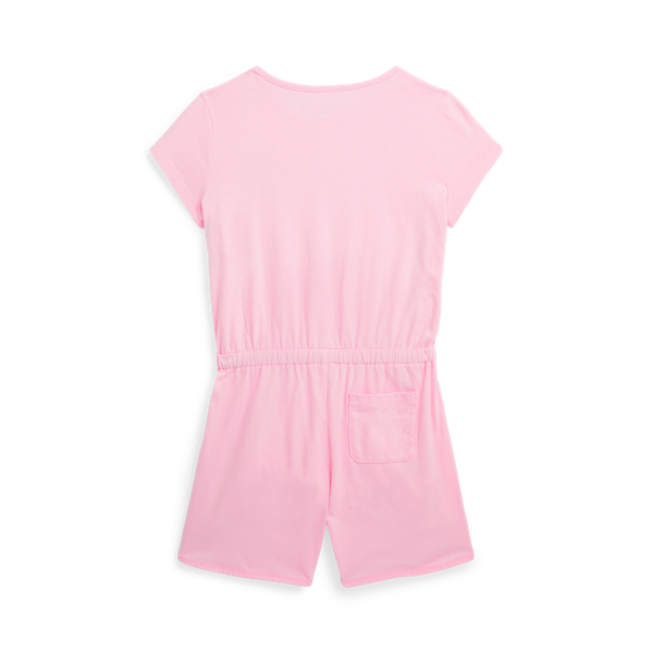 Carmel Pink Big Pony Logo Cotton Jersey Romper Girls 7-16 2