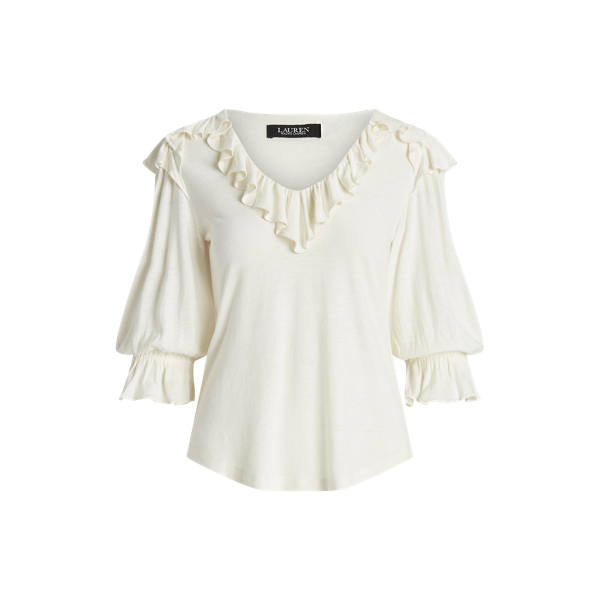Jersey top met ruches Lauren in 1