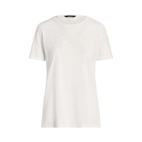 T-shirt brod&eacute; en soie naturelle Lauren en 1