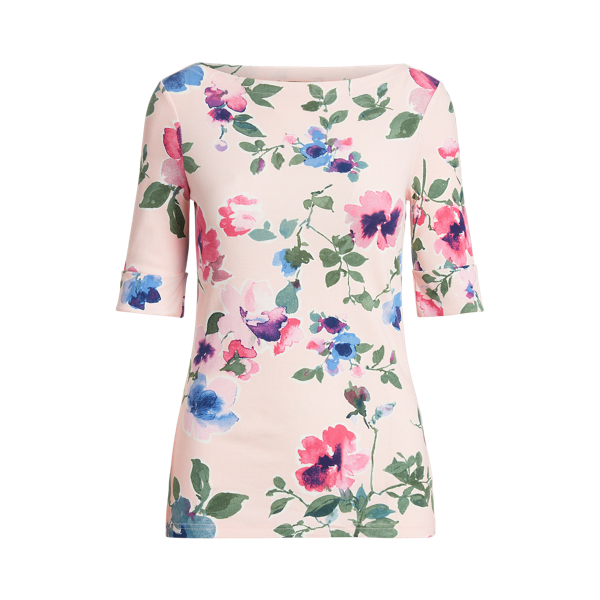 Floral Stretch Cotton Tee Lauren 1