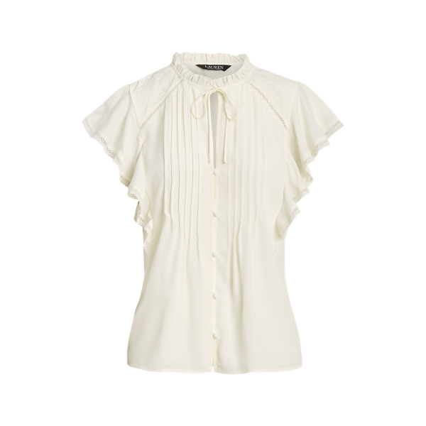 Bestickte Bluse mit Bindeb&auml;ndern Lauren in 1