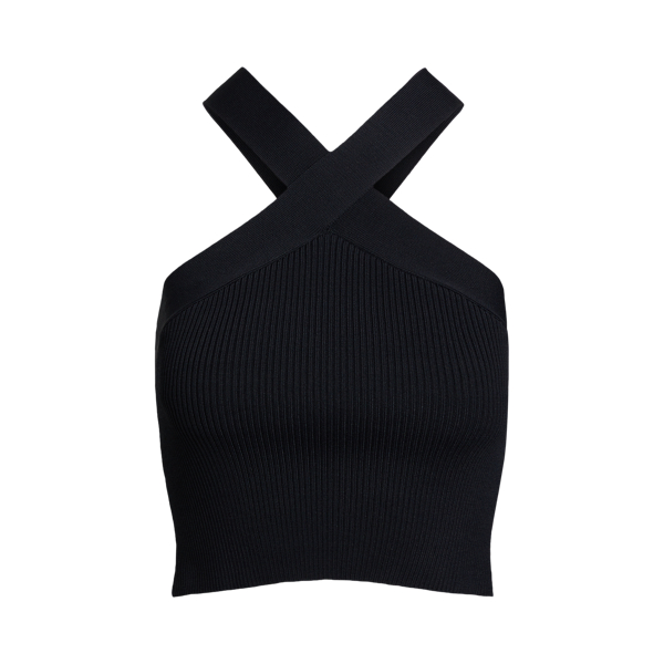 Rib-knit Cropped Halter Top Lauren 1