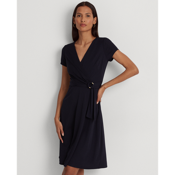Lighthouse Navy Jerseykleid mit V-Ausschnitt Lauren Petite 1