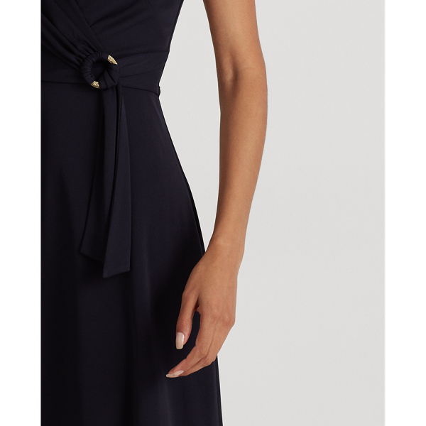 Robe col en V croisé en jersey Lauren Petite en Marine phare 5