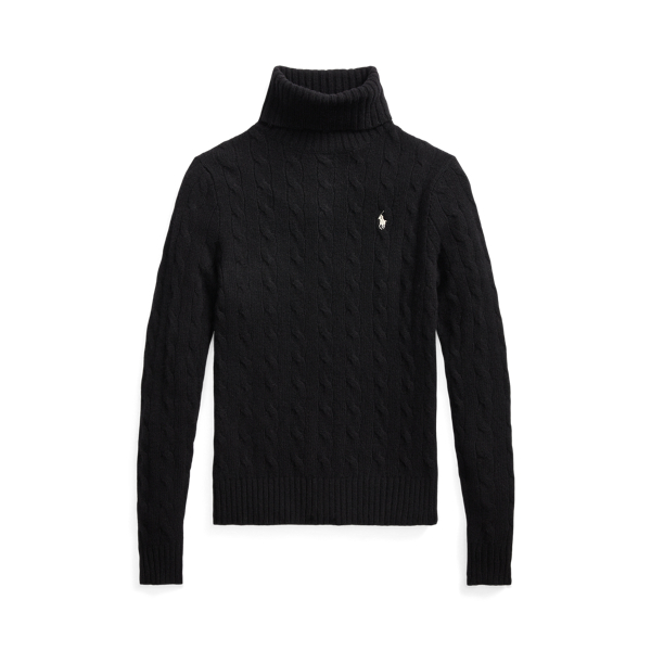Wool Cashmere Cable Roll Neck Jumper for Women Ralph Lauren UK