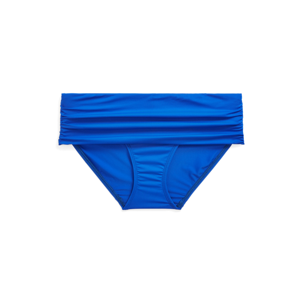 Slip da bikini arricciati in tinta unita