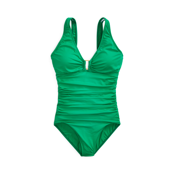 Shirred Ring-Front One-Piece