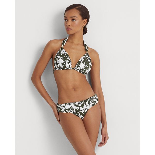 Neckholder-Bikinitop mit Blumen Lauren in Olivgr&uuml;n 3