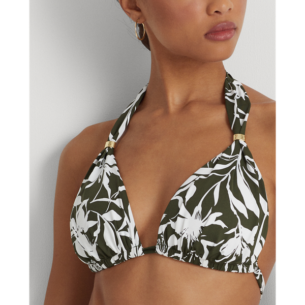 Neckholder-Bikinitop mit Blumen Lauren in Olivgr&uuml;n 5