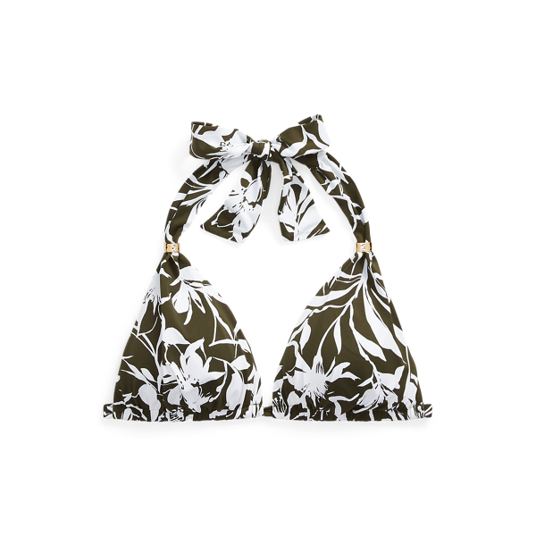 Neckholder-Bikinitop mit Blumen Lauren in Olivgr&uuml;n 2