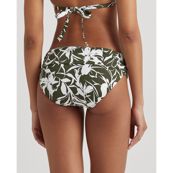 Bas de bikini fleuri Lauren en Olive 4