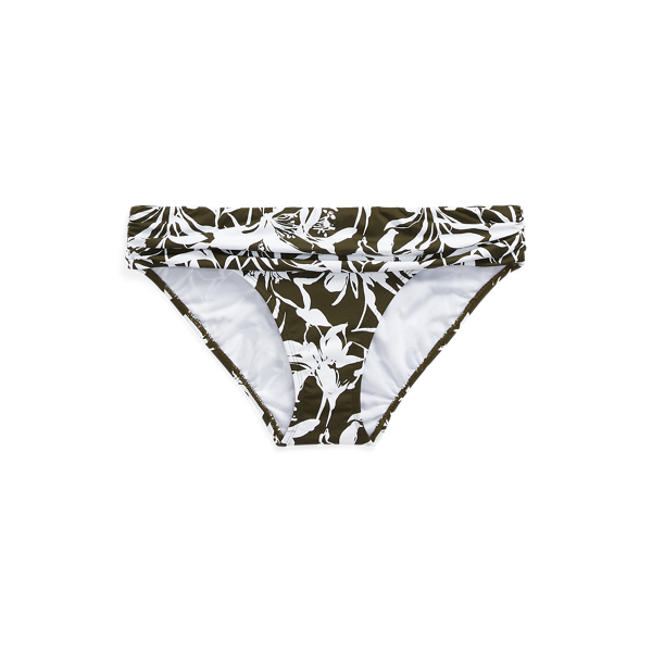 Bas de bikini fleuri Lauren en Olive 2