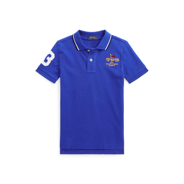 Polo in piqu&eacute; di cotone con stemma