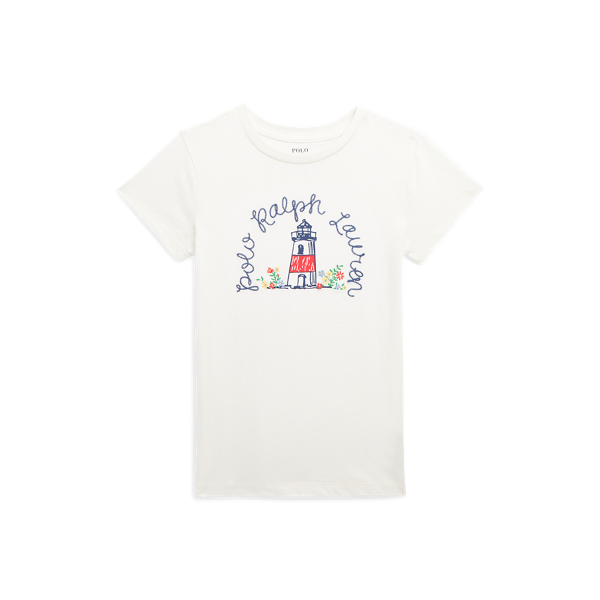 Katoenen jersey T-shirt met vuurtoren Girls 1.5-6.5 Years in 1