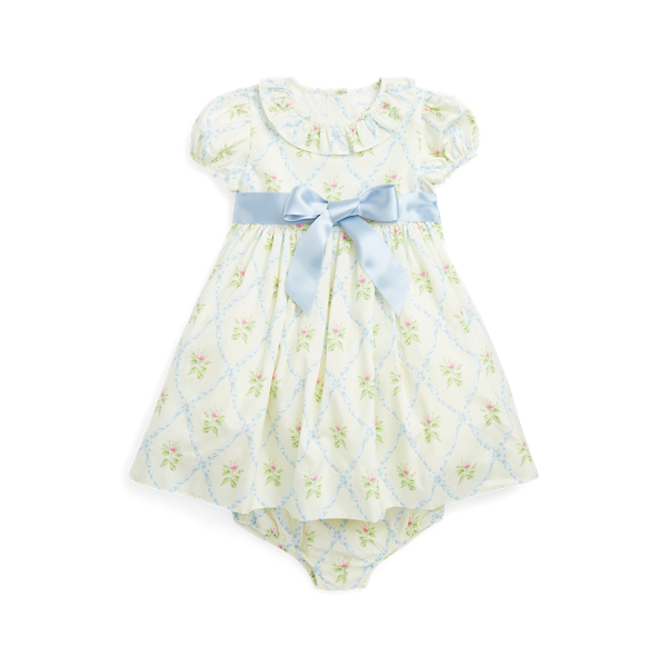 Robe fleurie en soie naturelle m&eacute;lang&eacute;e