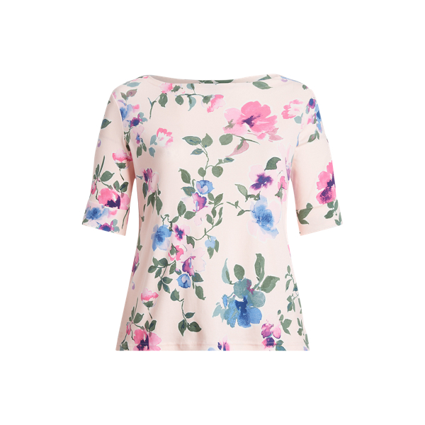 T-shirt floral de algod&atilde;o el&aacute;stico Lauren Woman em 1