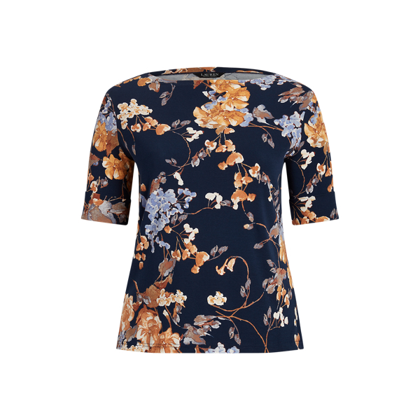 T-shirt algod&atilde;o el&aacute;stico floral