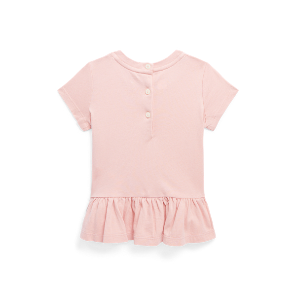 T-shirt de malha de algod&atilde;o Polo Bear Baby Girl em Rosa Adirondack 2