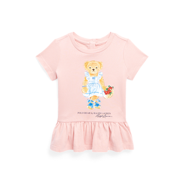 Polo Bear Cotton Jersey Peplum T-Shirt Baby Girl 1