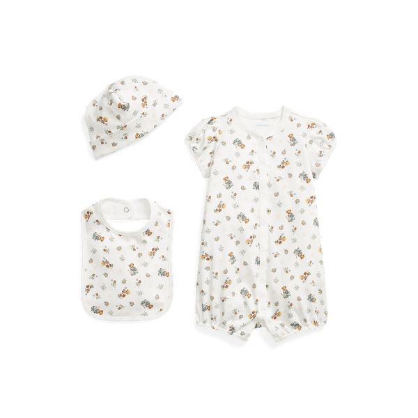 Girl Garden Bear Polo Bear Cotton Three-Piece Gift Set Baby Girl 2