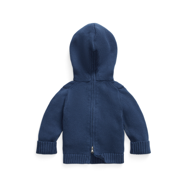 Baumwoll-Kapuzenpullover mit Polo Bear Baby Girl in Rustikales Blau 2