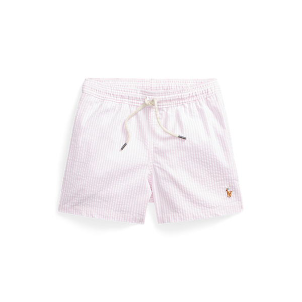 Carmel Pink Seersucker Traveler Stretch Seersucker Swim Trunk Boys 2-7 1