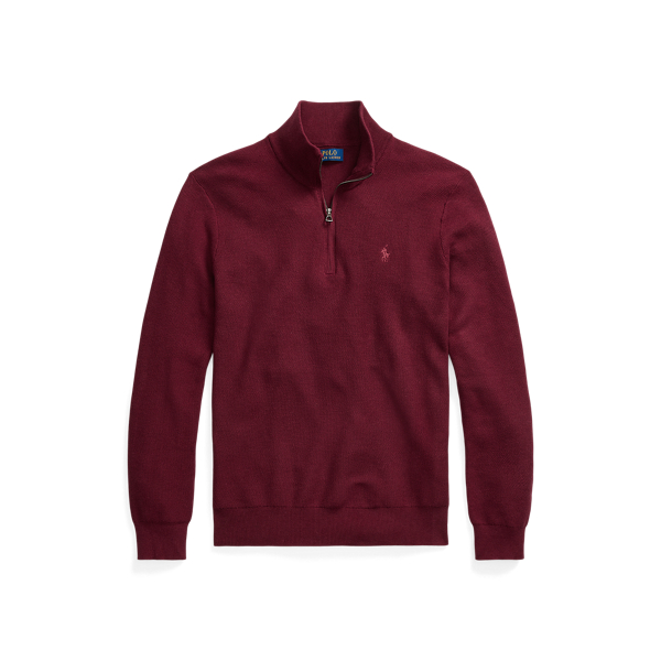 Mesh-Knit Cotton Quarter-Zip Jumper