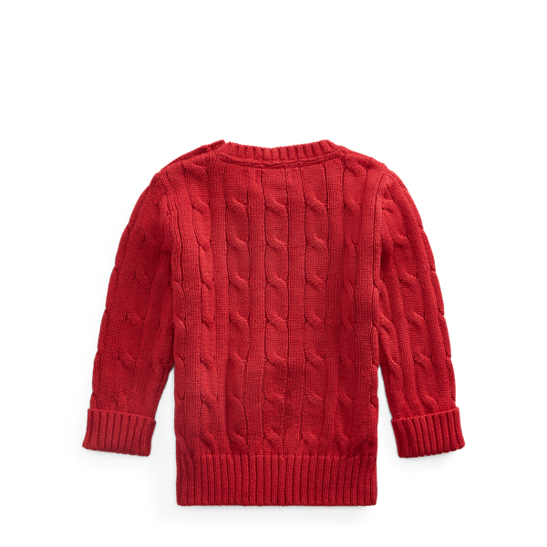 Ralph Red Cable-Knit Cotton Jumper Baby Boy 2