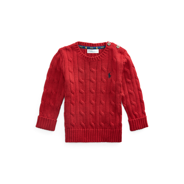 Ralph Red Cable-Knit Cotton Jumper Baby Boy 1