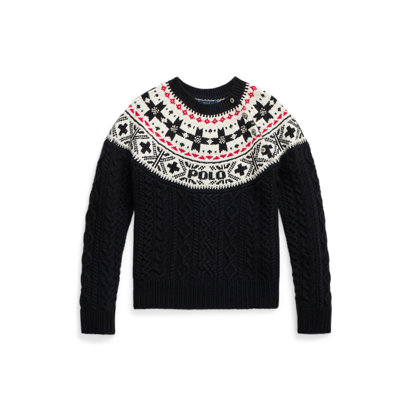 Maglia Fair Isle a punto Aran con logo
