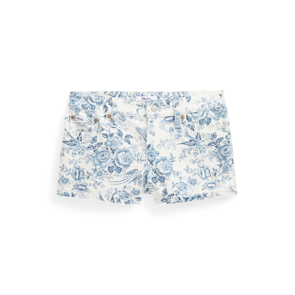 Short en denim de coton fleuri Girls 7-14 Years en 1