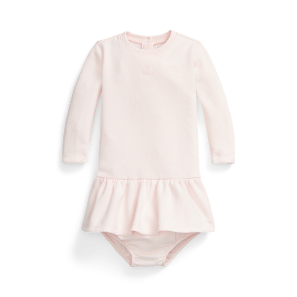 Vestido e tapa-fraldas de malha polar