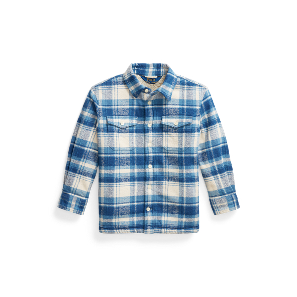 Plaid Teddy Fleece-Lined Cotton Shirt