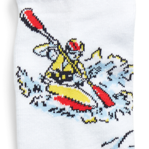 White Mismatched Rafting-Graphic Crew Socks Polo Ralph Lauren 3