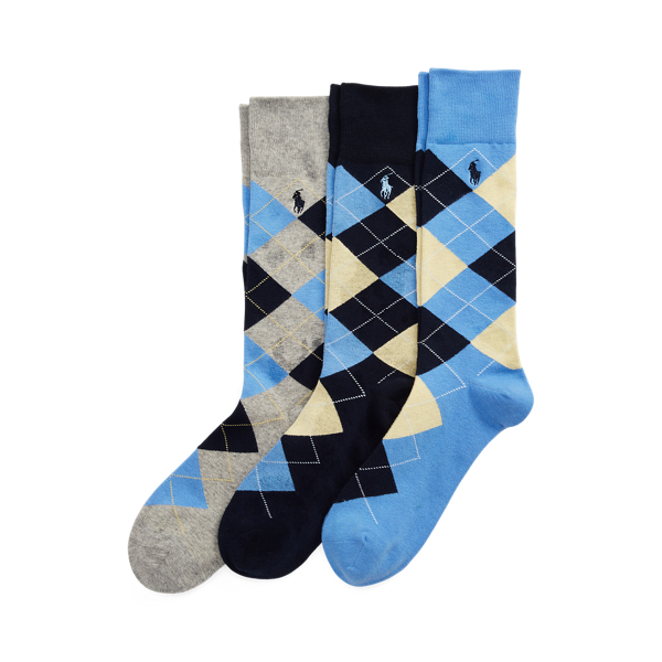 Argyle Crew Sock 3 Pack Ralph Lauren