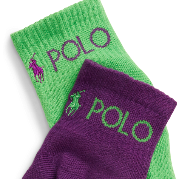 Neon Logo Quarter-Crew Sock 6-Pack Polo Ralph Lauren 2