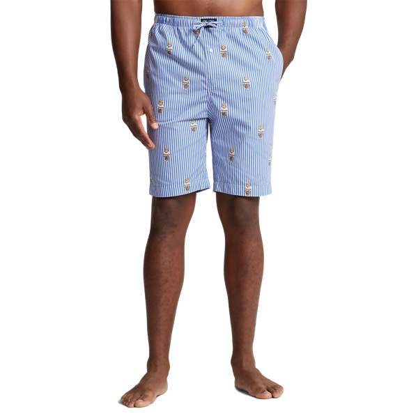 Gestreifter Baumwollpyjama mit Polo Bear Polo Ralph Lauren in Bl/Wei&szlig; &ndash; Bear-Streifen 3