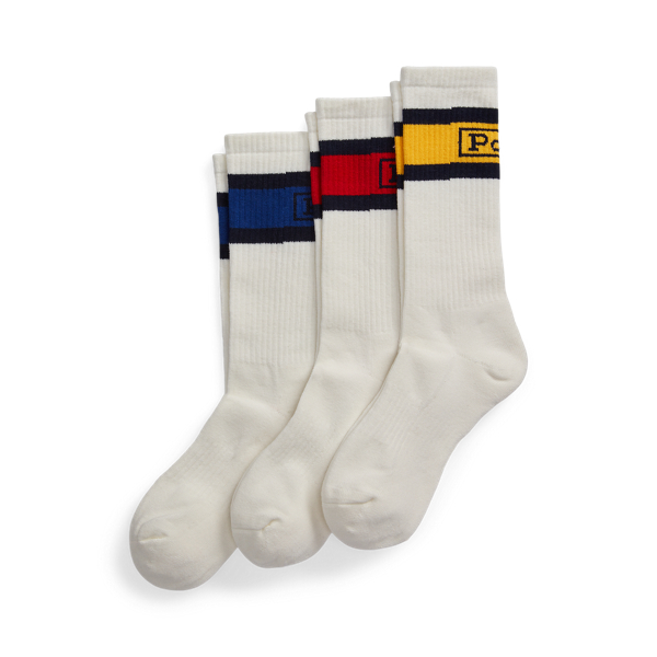 Striped-Cuff Crew Sock 3-Pack