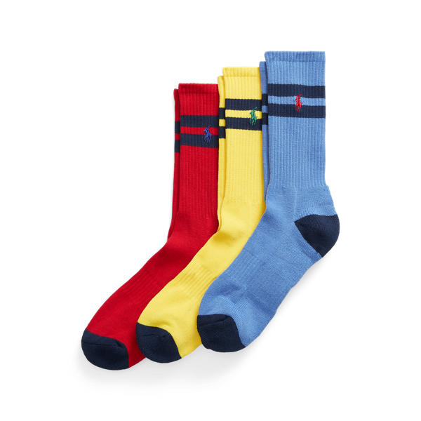 Striped-Cuff Crew Sock 3-Pack