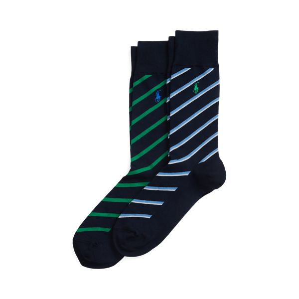 2&nbsp;paires de chaussettes ray&eacute;es en coton