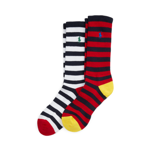 Striped Cotton-Blend Crew Sock 2-Pack