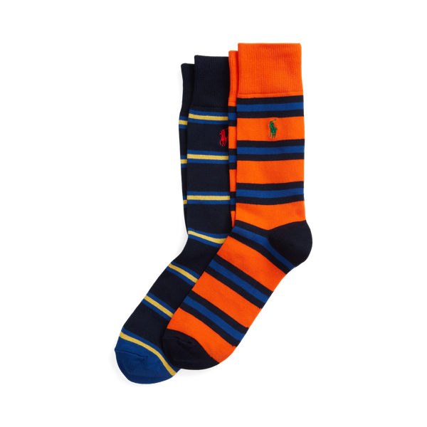 Striped Cotton-Blend Crew Sock 2-Pack