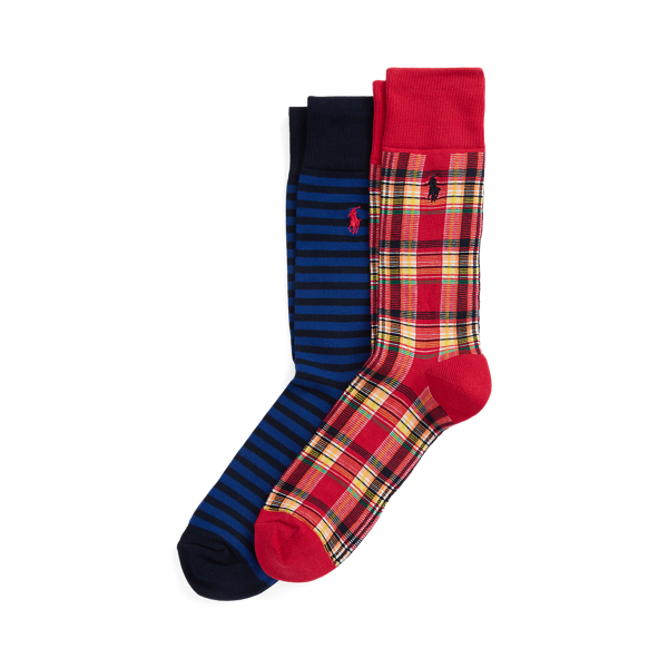 Plaid &amp; Striped Crew Sock 2-Pack