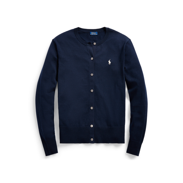 Hunter Navy Cotton Crewneck Cardigan Polo Ralph Lauren 2