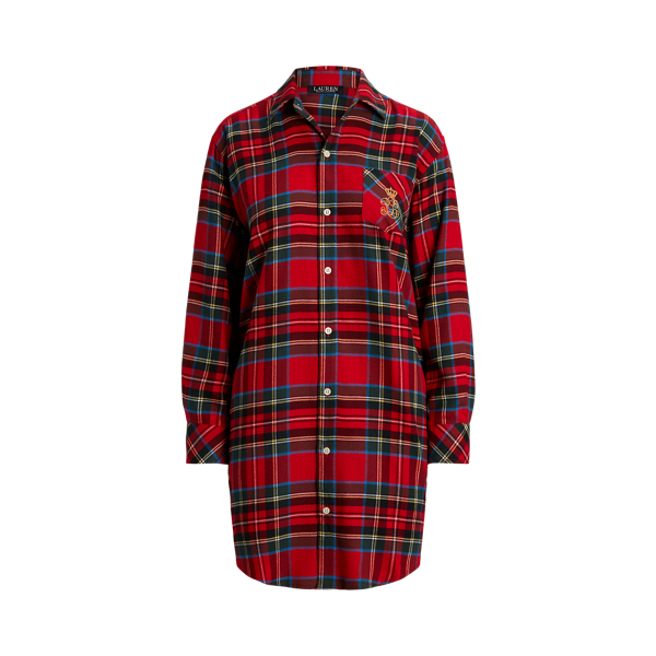 Plaid Brushed Twill Sleep Shirt