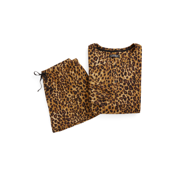 Pyjama boxer &agrave; motif l&eacute;opard en jersey Lauren en 1